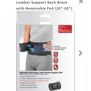 Mueller 255 Adjustable Lumbar Support Back Brace with Removable Pad Black